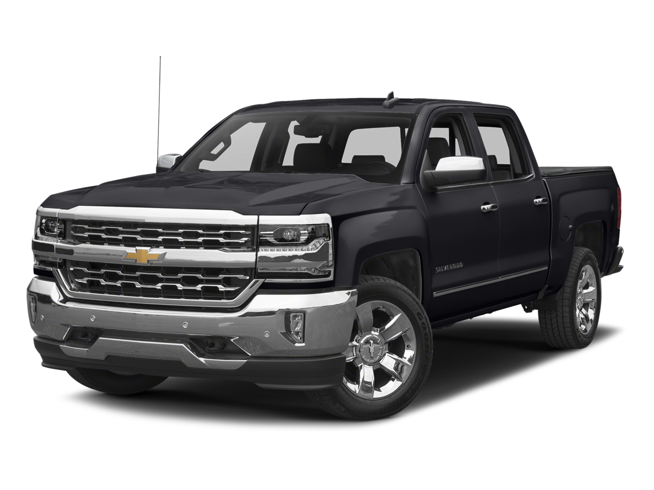 2017 Chevrolet Silverado 1500 LTZ in Black — front three-quarter view