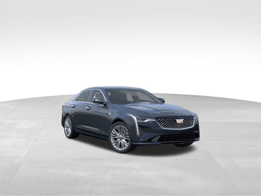 2026 Cadillac CT4 Premium Luxury in Deep Space Metallic — front three-quarter view