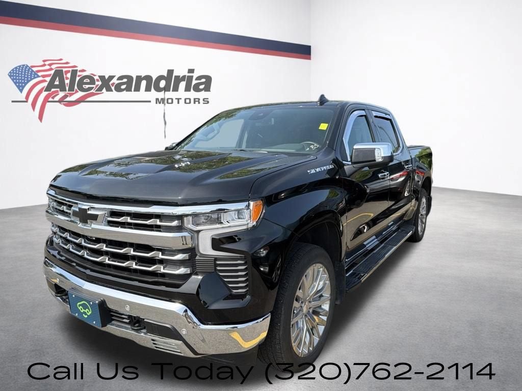 2024 Chevrolet Silverado 1500 LTZ in Black — front three-quarter view