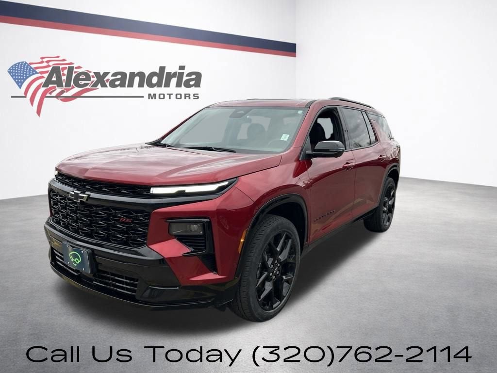 2024 Chevrolet Traverse RS in Radiant Red Tintcoat — front three-quarter view