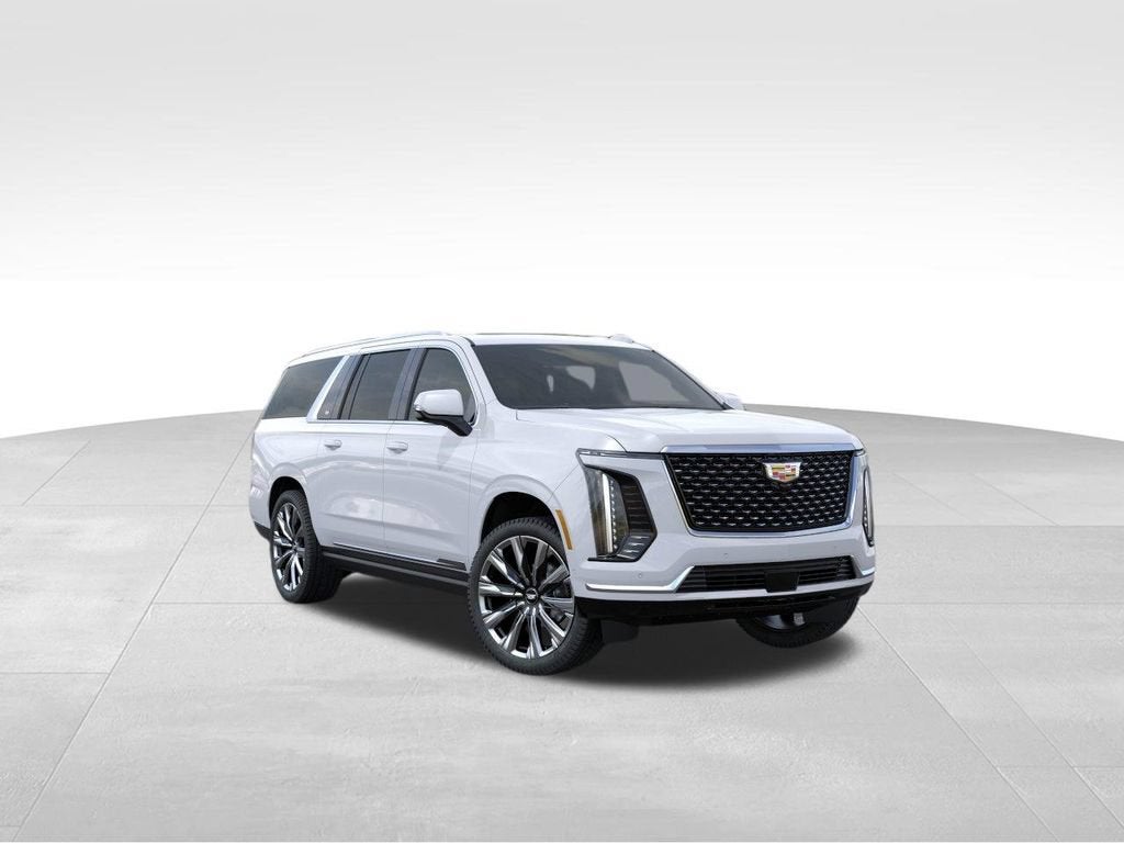 2026 Cadillac Escalade ESV Luxury in Vibrant White Tricoat — front three-quarter view