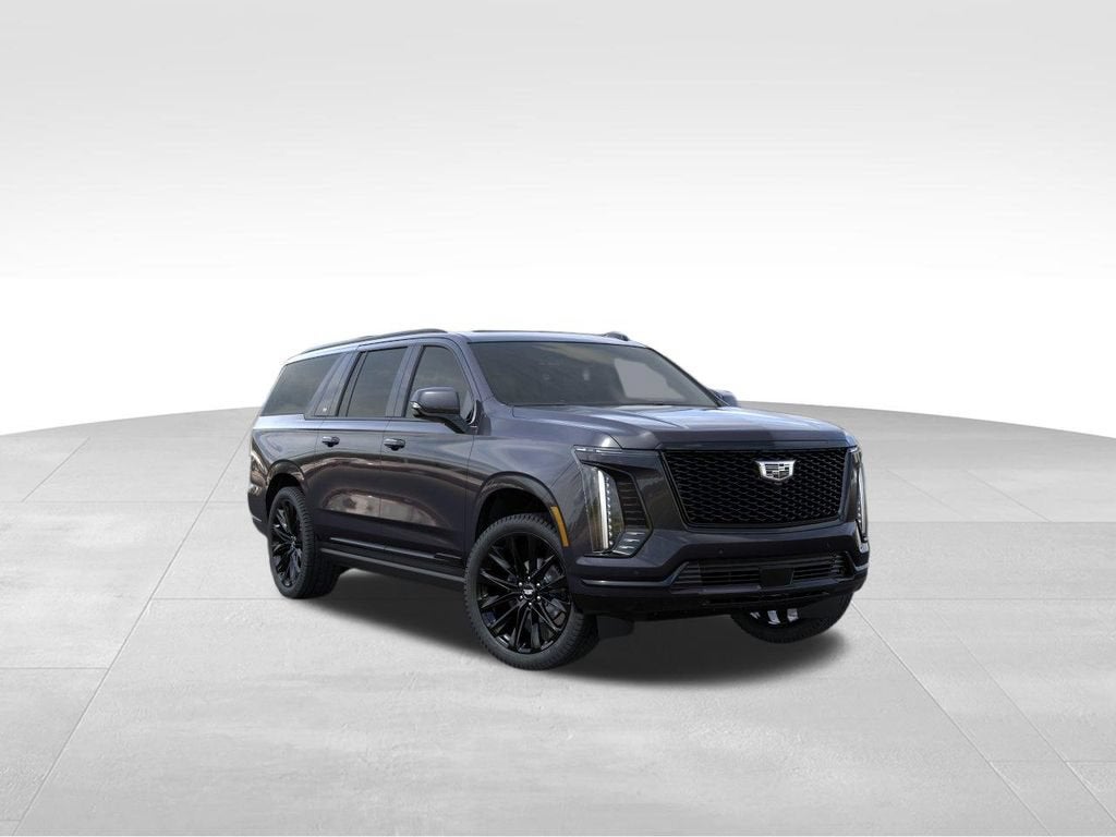 2026 Cadillac Escalade ESV Platinum Sport in Galactic Gray Metallic — front three-quarter view