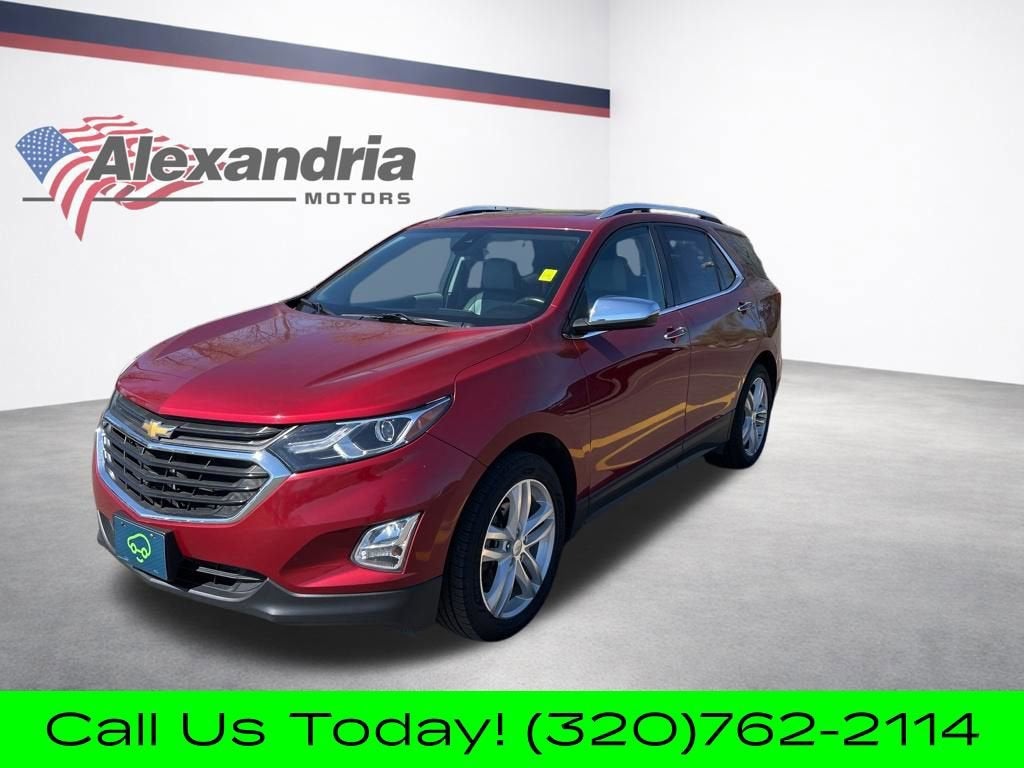 2018 Chevrolet Equinox Premier in Cajun Red Tintcoat — front three-quarter view