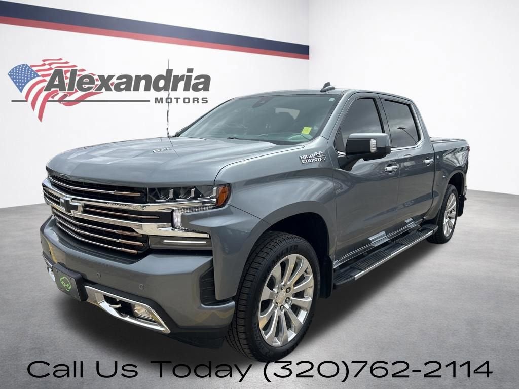 2021 Chevrolet Silverado 1500 High Country in Satin Steel Metallic — front three-quarter view