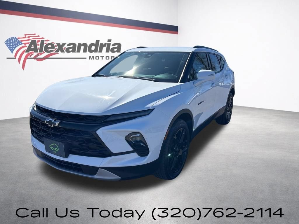 2024 Chevrolet Blazer 3LT in Summit White — front three-quarter view