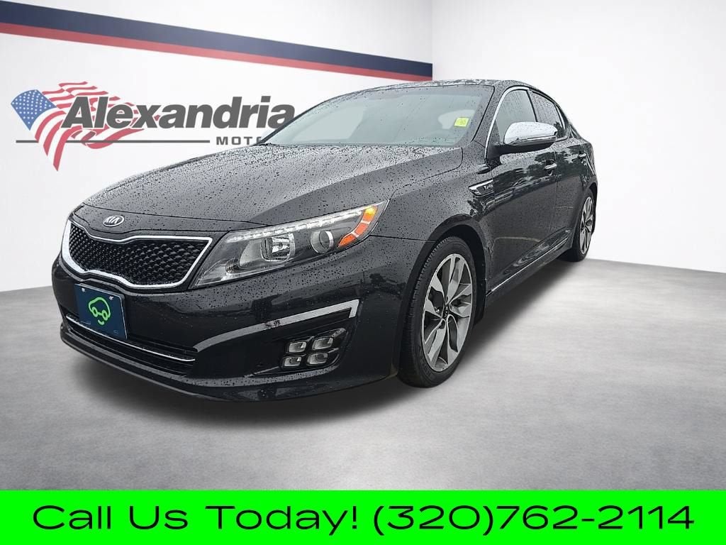 2014 Kia Optima SXL Turbo in Black — front three-quarter view