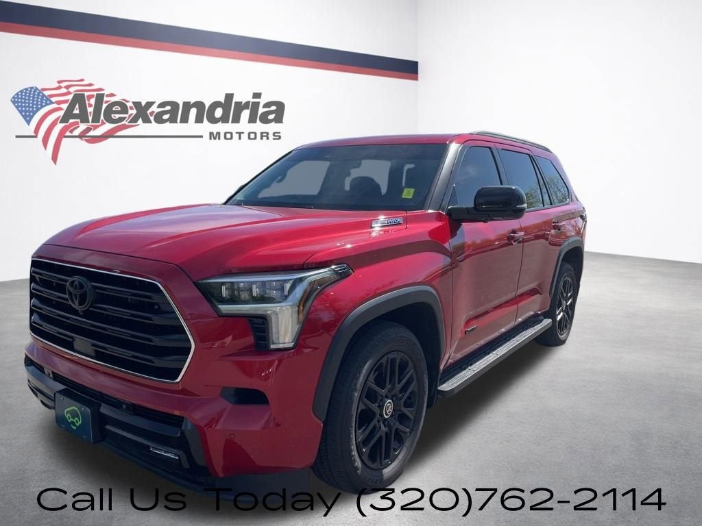 2024 Toyota Sequoia Limited in Red — front three-quarter view
